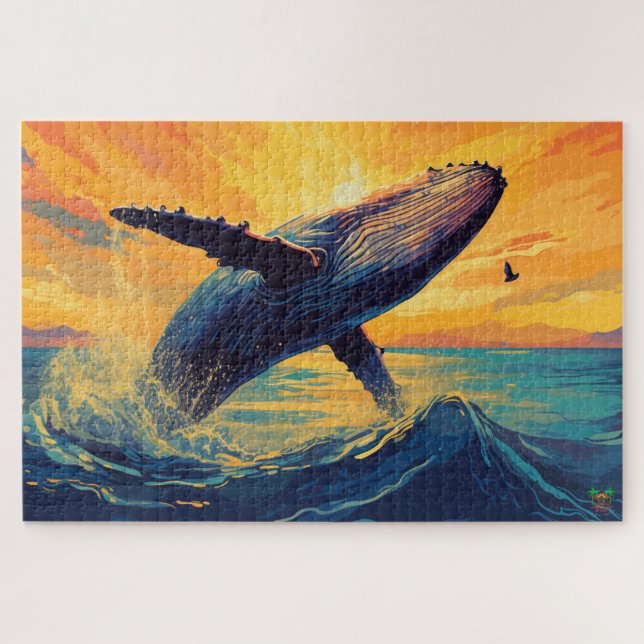 Puzzle 🐙 ballena del atardecer (Horizontal)