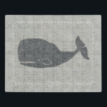 Puzzle Ballena gris náutica<br><div class="desc">" Ballena de un cuento" por Chariklia Zarris. Ofrece una ballena gris en un fondo náutico.</div>
