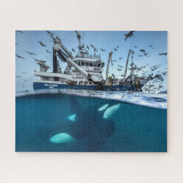 Puzzle Ballena Orca Barco Pesquero Comercial Océano