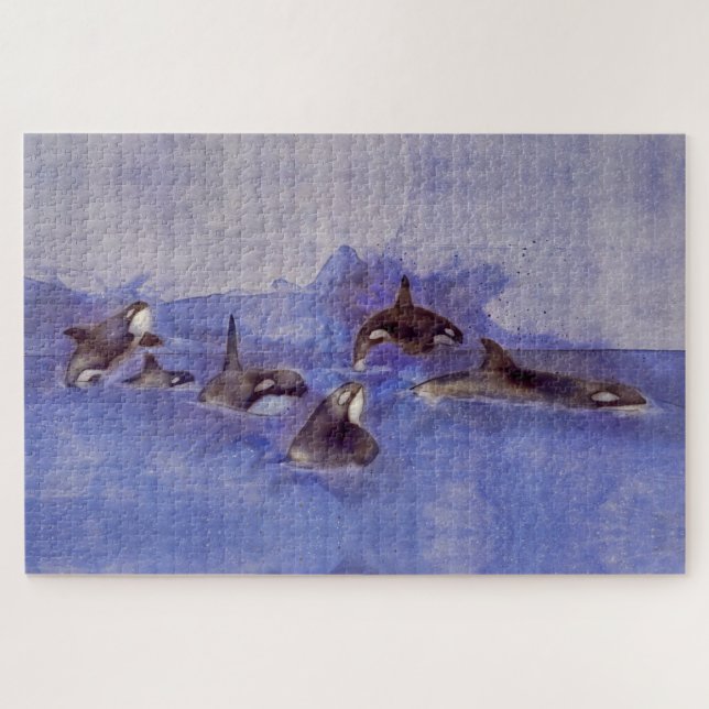 Puzzle Ballenas asesinas de glaciar Orca (Horizontal)