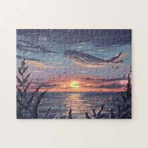 Puzzle Ballenas en las nubes