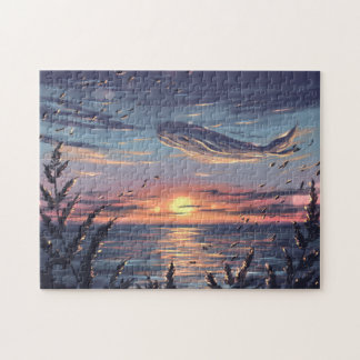 Puzzle Ballenas en las nubes