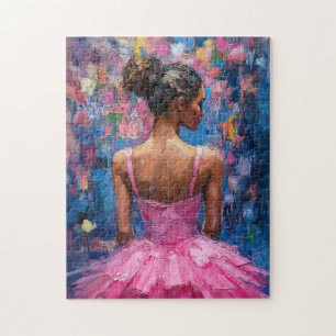 Puzzle Ballerina en una pintura rosada de Tutu