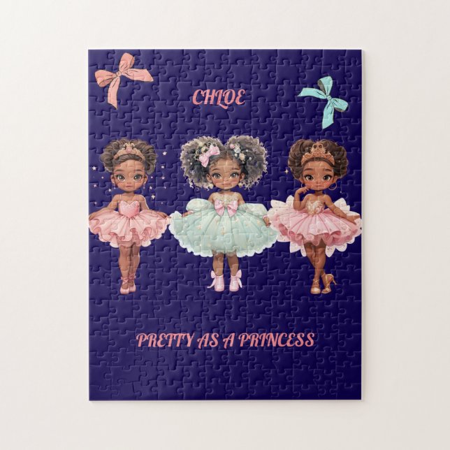 Puzzle Ballerinas Tutus Tiaras Pink Whimsical (Vertical)