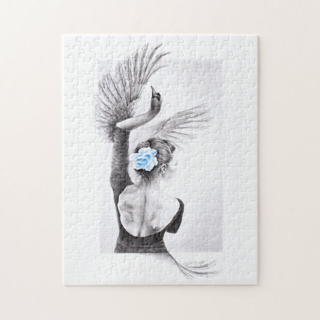 Puzzle Ballet de mujer bailarina de cisne Arte de dibujo  (Vertical)