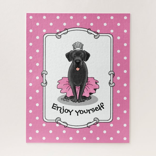 Puzzle Ballet de perro lindo Princesa Labrador negro (Vertical)
