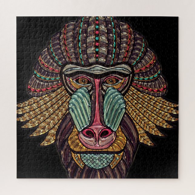 Puzzle Balneario de vidrio manchado mosaico animal arte a (Vertical)