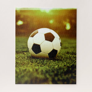 Puzzle Balón de fútbol en hierba