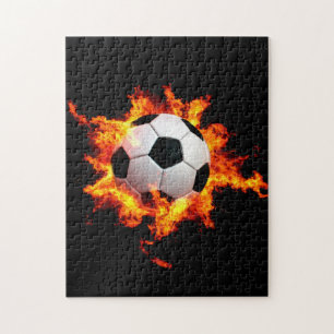 Puzzle Balón de fútbol llameante