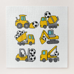 Puzzle Balón de Fútbol Niños Fútbol Camiones de Construcc
