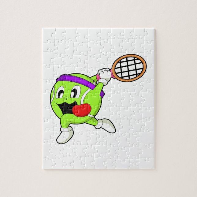 Puzzle Balón de tenis con raqueta de tenis (Vertical)