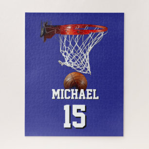Puzzle Baloncesto Agrega tu nombre y número Pop Art
