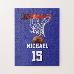 Puzzle Baloncesto Agrega tu Nombre y Número Pop Art