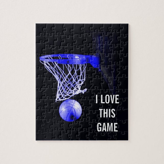 Puzzle Baloncesto azul - Arte de Ilustracion deportivo (Vertical)
