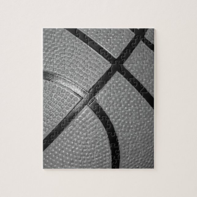 Puzzle Baloncesto de Cierre Blanco y Negro (Vertical)