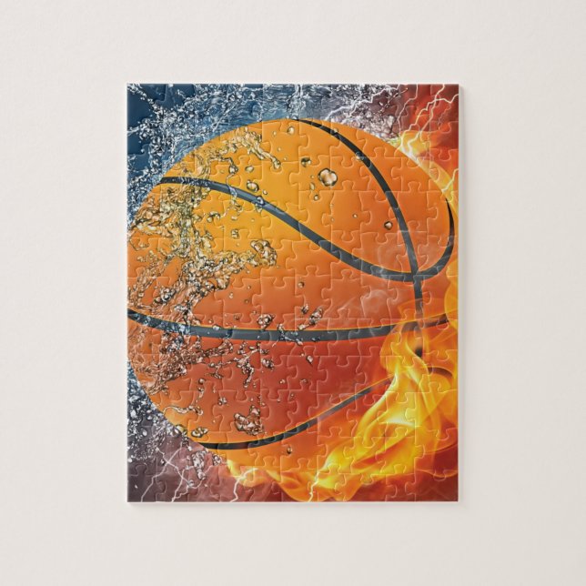 Puzzle Baloncesto en llamas (Vertical)