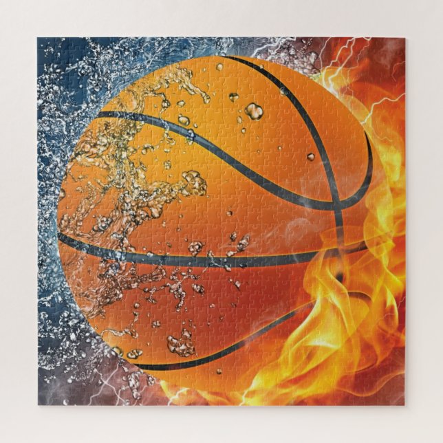 Puzzle Baloncesto en llamas (Vertical)