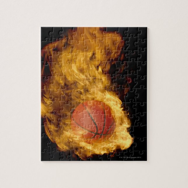 Puzzle Baloncesto en llamas (compuesto digital) (Vertical)