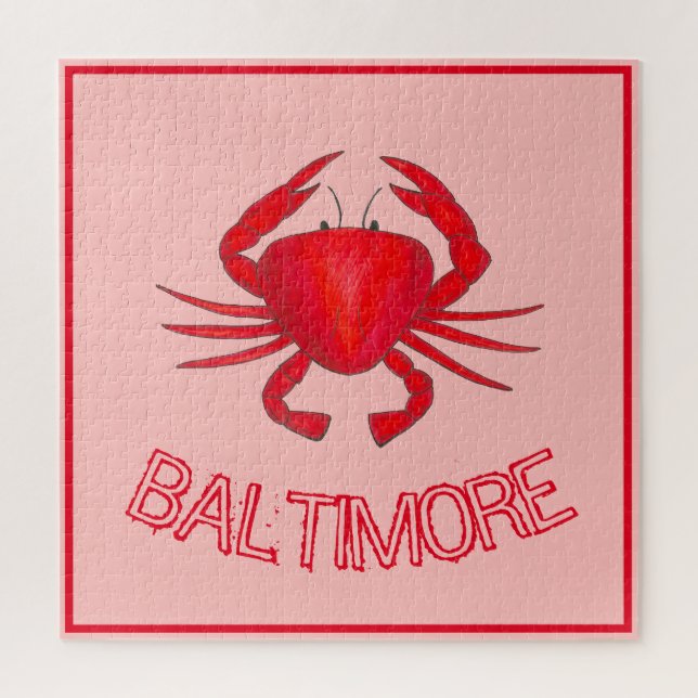 Puzzle Baltimore MD Maryland Red Crabs Crustacean Seafood (Vertical)