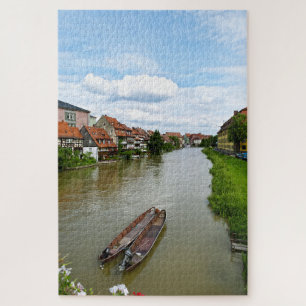 Puzzle Bamberg Baviera Río Regnitz Efecto de Pintura Arte