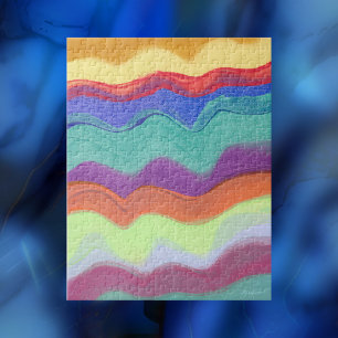Puzzle Bandas horizontales onduladas, pintura abstracta