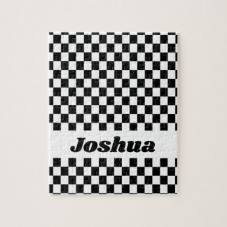 Puzzle Bandera a cuadros en blanco y negro