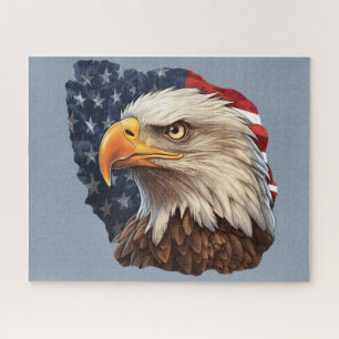 Puzzle Bandera americana águila calva