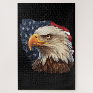 Puzzle Bandera americana águila calva