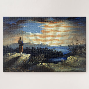 Puzzle Bandera Americana celestial en el cielo, Zouave Gu
