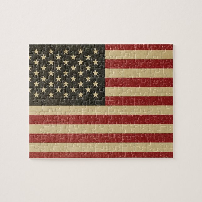 Puzzle Bandera americana del vintage (Horizontal)