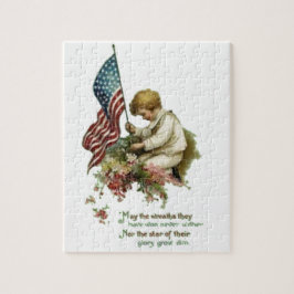 Puzzle Bandera americana Little Boy del vintage