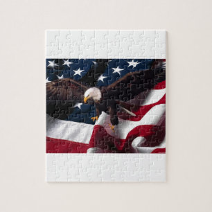 Puzzle Bandera americana patriótica de Eagle