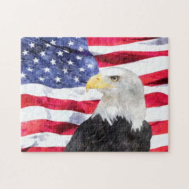 PUZZLE BANDERA AMERICANA Y EAGLE (Horizontal)
