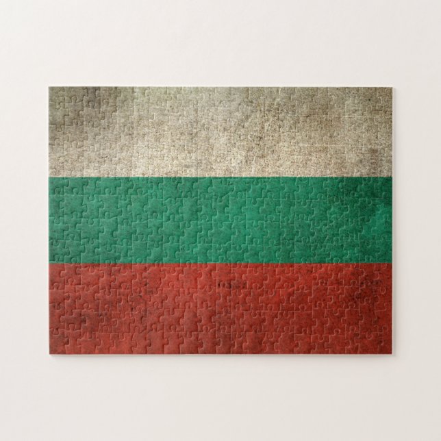 Puzzle Bandera apenada vintage de Bulgaria (Horizontal)