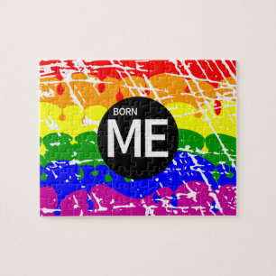 Puzzle Bandera arcoiris gay nacida de esta manera