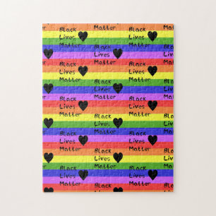 Puzzle Bandera arcoiris Las vidas negras importan Texto L