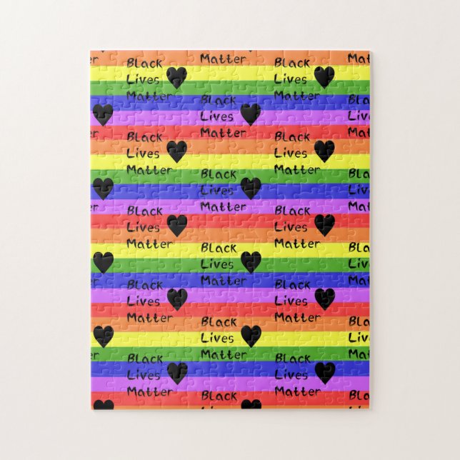 Puzzle Bandera arcoiris Las vidas negras importan Texto L (Vertical)