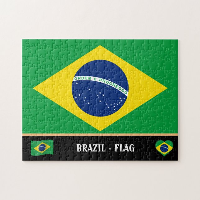 Puzzle Bandera brasileña y país brasileño / Brasil (Horizontal)