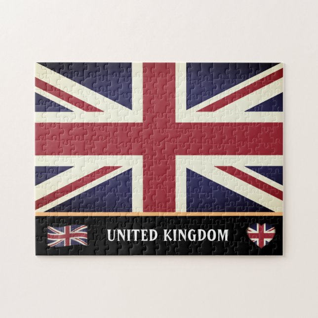 Puzzle Bandera británica vintage e inglés / Reino Unido (Horizontal)