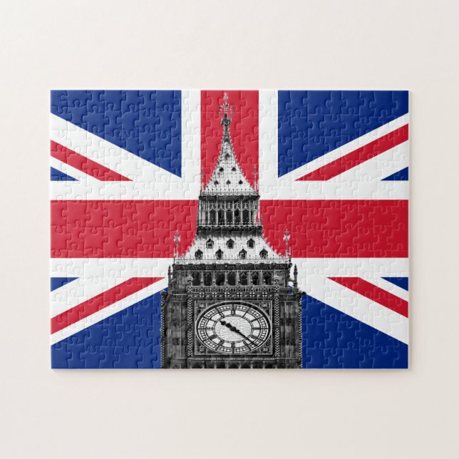 Puzzle Bandera británica y Big Ben - Hinchas de Londres,  (Horizontal)