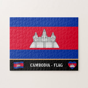 Puzzle Bandera camboyana y país camboyano / Camboya