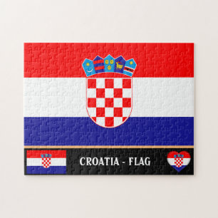 Puzzle Bandera croata y Croacia - país, vacaciones y dep