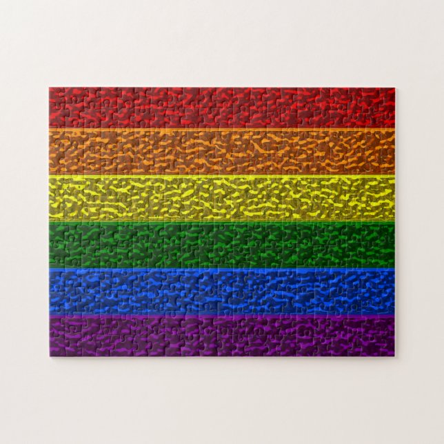 Puzzle Bandera cromada del orgullo gay (Horizontal)