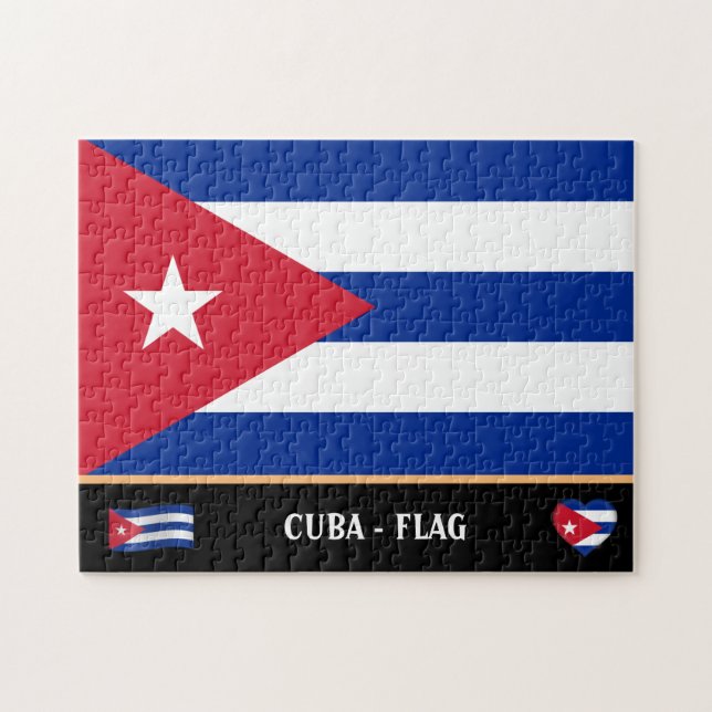Puzzle Bandera cubana y país cubano / Cuba (Horizontal)