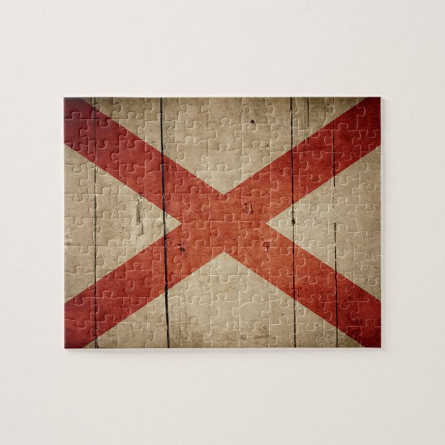 Puzzle Bandera de Alabama rebuscada (Horizontal)
