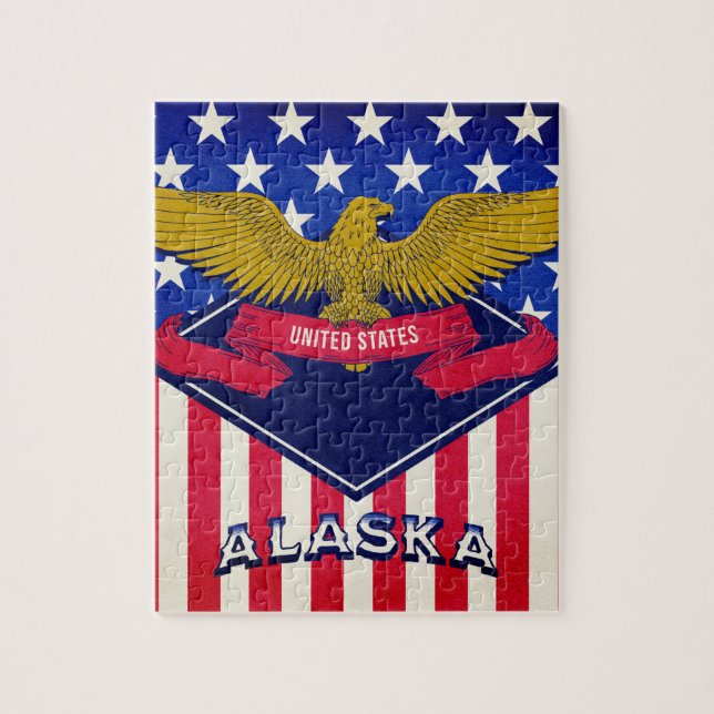 Puzzle Bandera de Alaska USA   (Vertical)