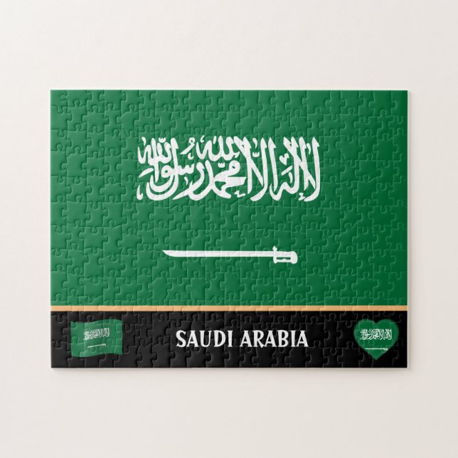 Puzzle Bandera de Arabia Saudita y país saudita / Arabia  (Horizontal)