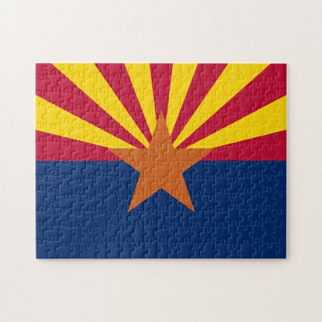 Puzzle Bandera de Arizona: Poniendo a Star Sun, el Estado (Horizontal)
