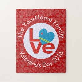 Puzzle Bandera de Aruba Letras Rojas LOVE Blanco sobre Ro
