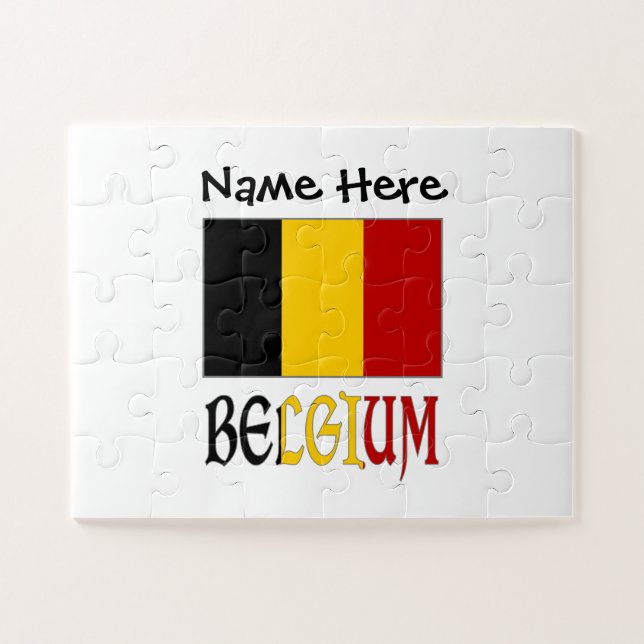 Puzzle Bandera de Bélgica y personalizada  (Horizontal)